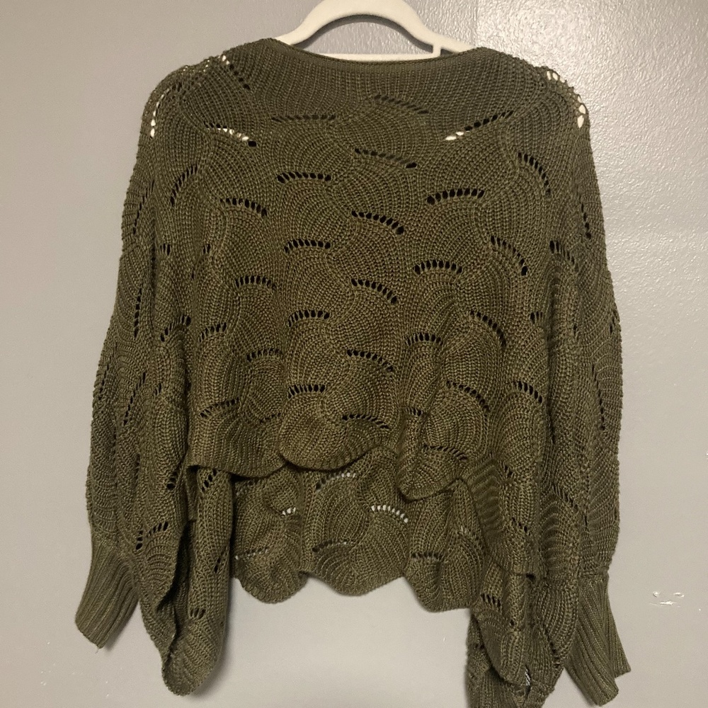 Green Boatneck, cropped length, holiday sweater